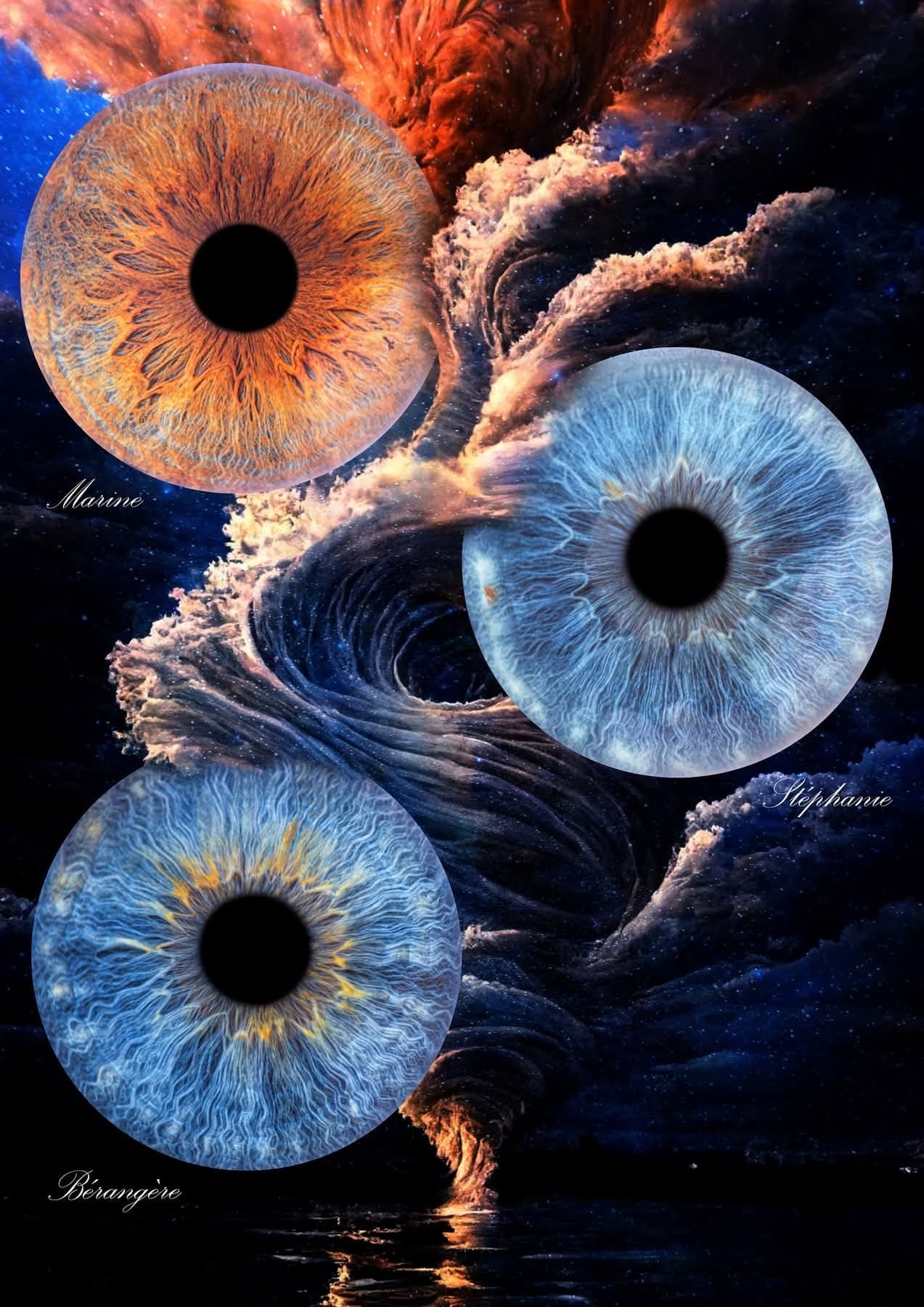 Iris sur fond cosmique